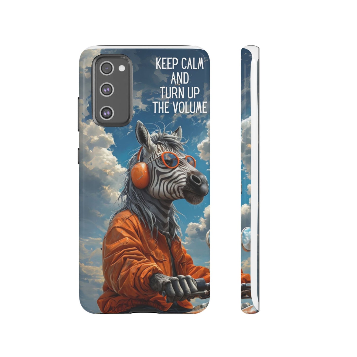 "Keep calm and turn up the volume." Mobile Phone Case