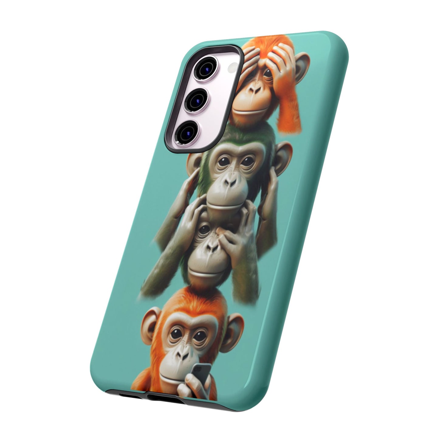 "Evolution - The Fourth Monkey" (striped background)