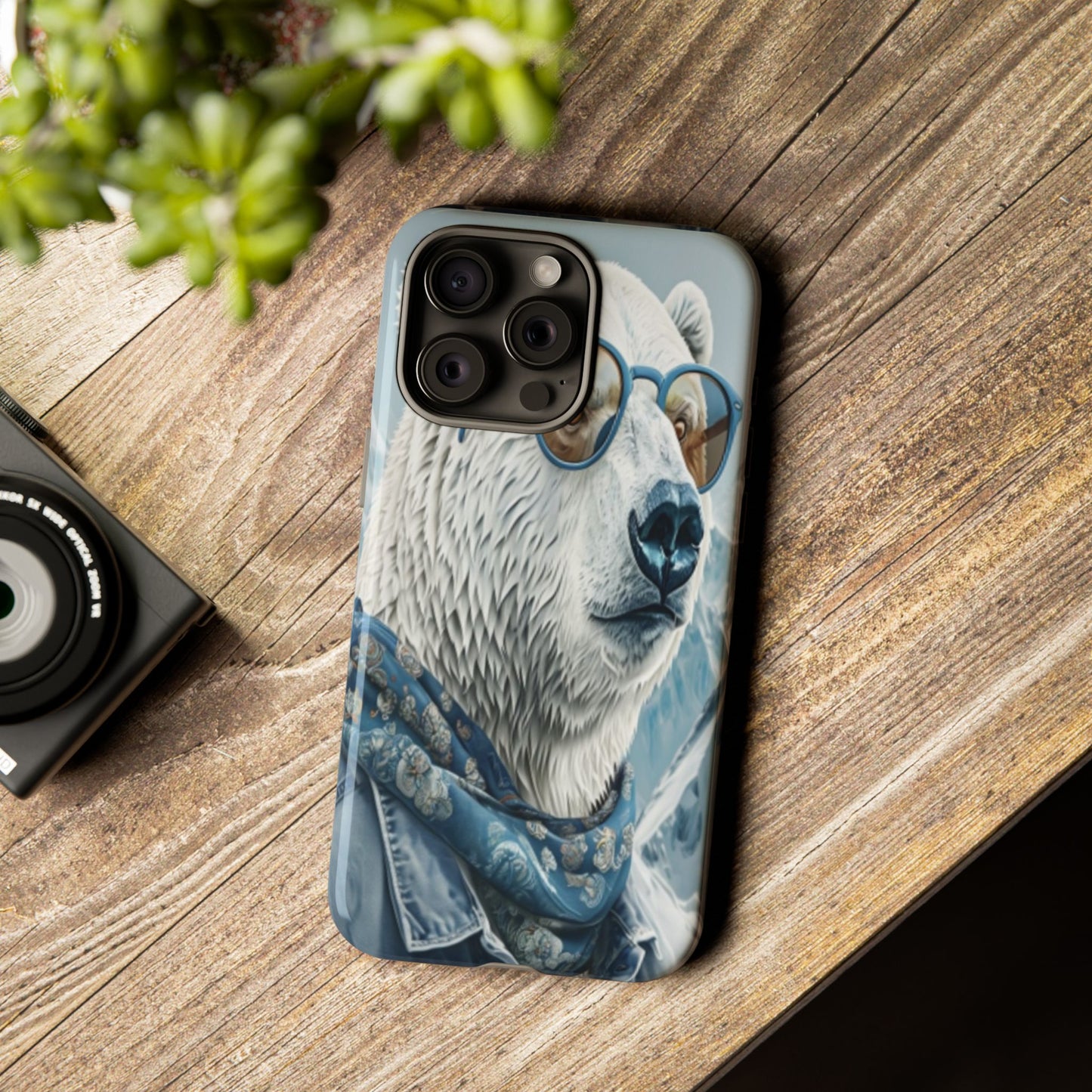 "Urban Zen Polar Bear" Mobile Phone Case (blue)