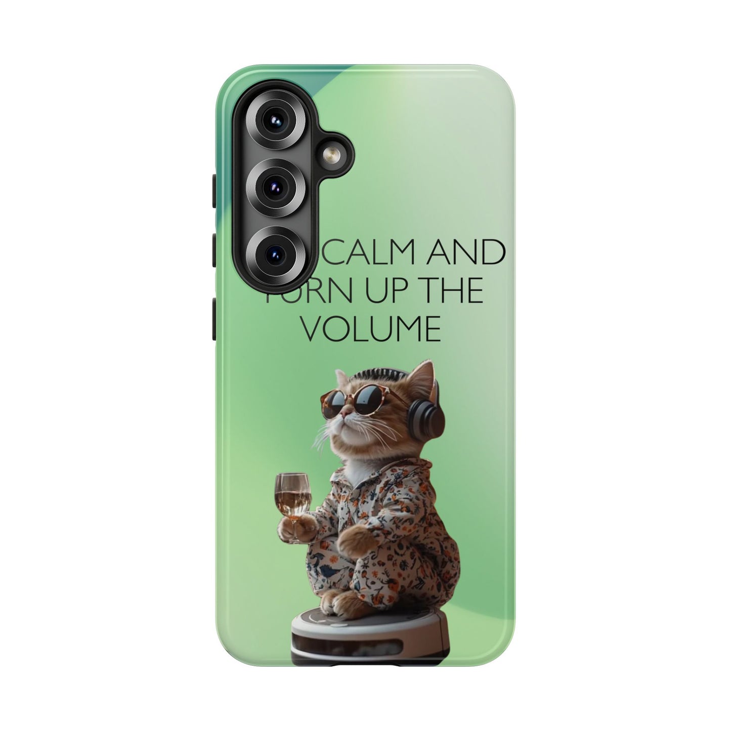 "Keep calm and turn up the volume" Mobile Phone Case (green)