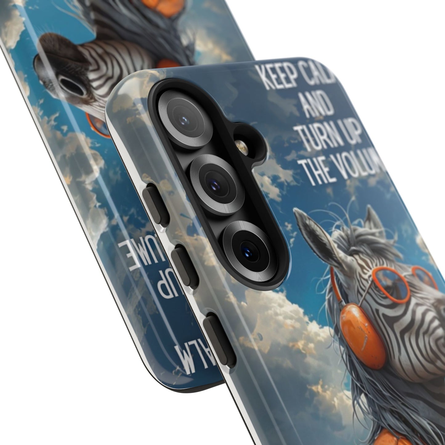 "Keep calm and turn up the volume." Mobile Phone Case