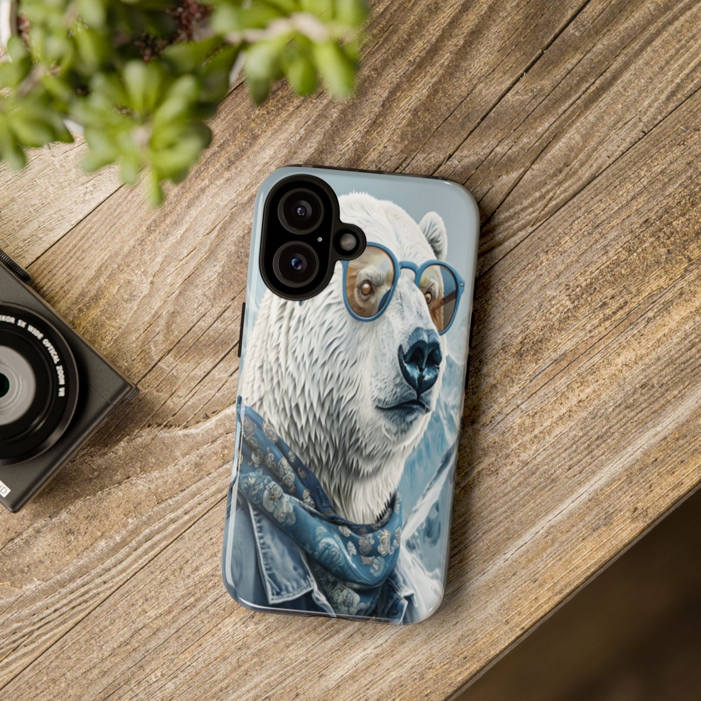 "Urban Zen Polar Bear" Mobile Phone Case (blue)