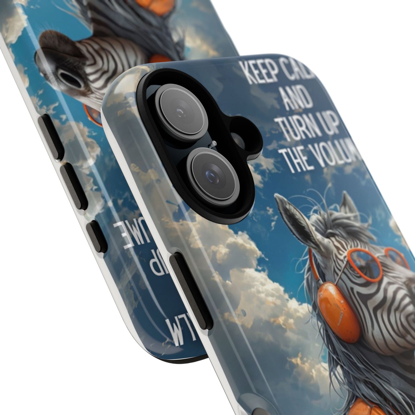 "Keep calm and turn up the volume." Mobile Phone Case