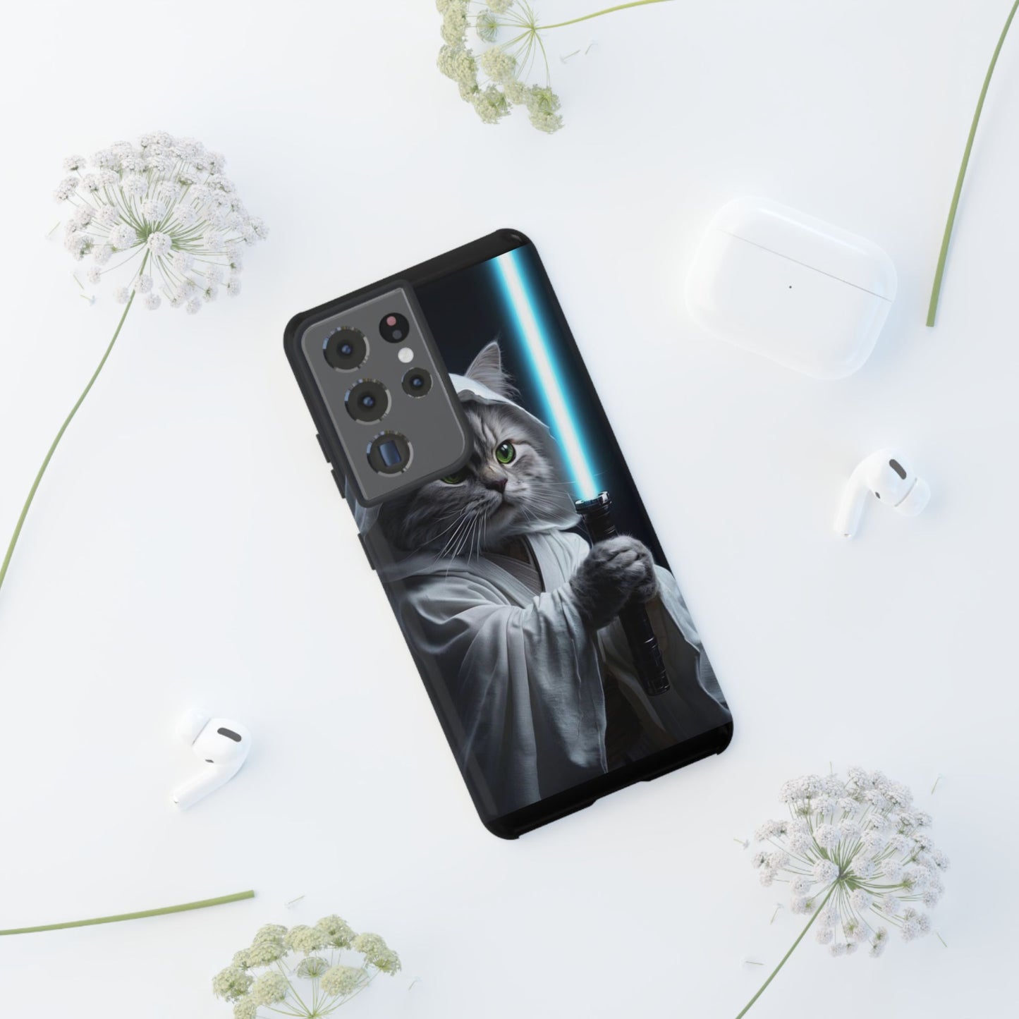 "Jedi Whisker" Mobile Phone Case (blue light sabre)