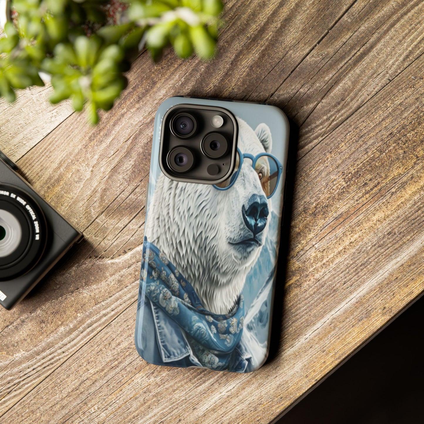 "Urban Zen Polar Bear" Mobile Phone Case (blue)