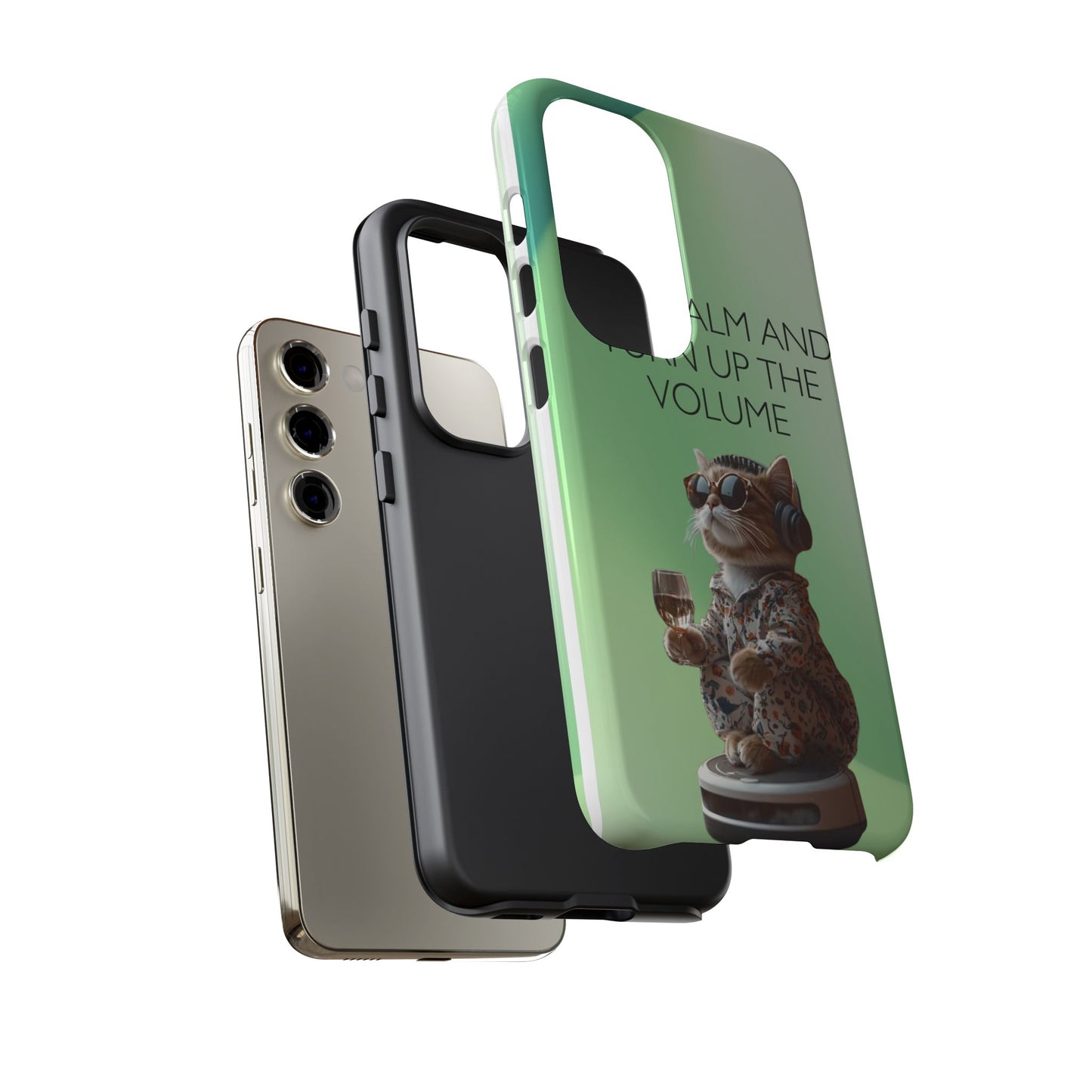"Keep calm and turn up the volume" Mobile Phone Case (green)