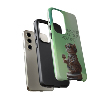 "Keep calm and turn up the volume" Mobile Phone Case (green)