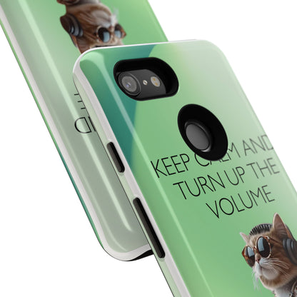 "Keep calm and turn up the volume" Mobile Phone Case (green)