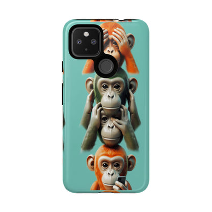 "Evolution - The Fourth Monkey" (striped background)