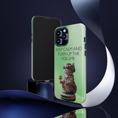 "Keep calm and turn up the volume" Mobile Phone Case (green)