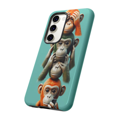 "Evolution - The Fourth Monkey" (striped background)
