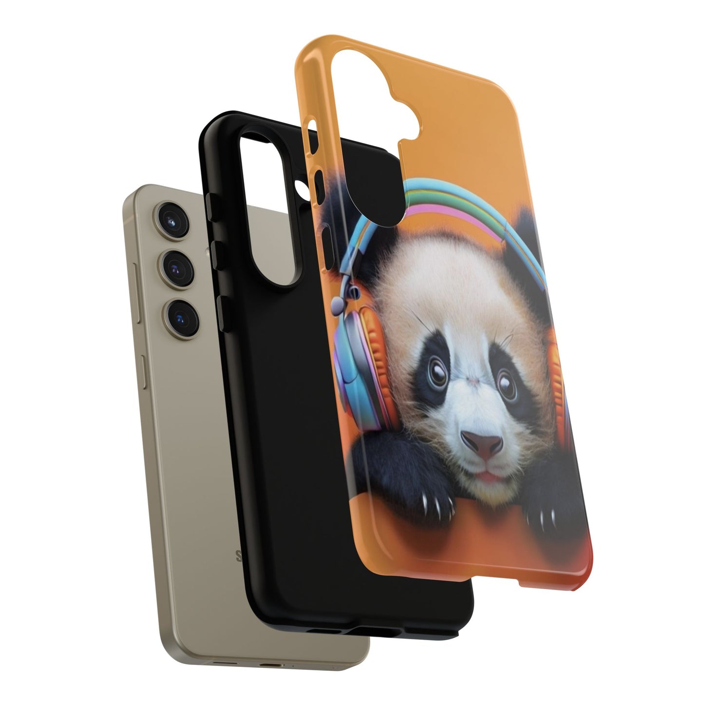 "Baby Panda wearing Headphones" Mobile Phone Case