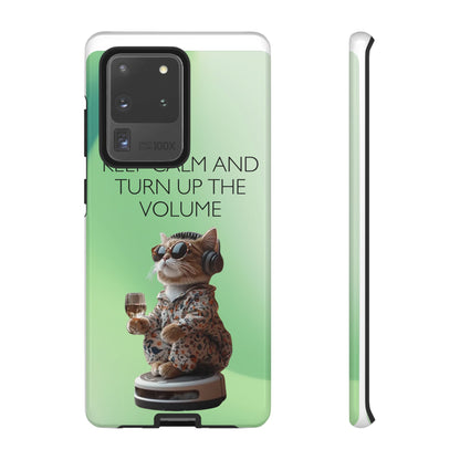 "Keep calm and turn up the volume" Mobile Phone Case (green)