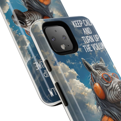 "Keep calm and turn up the volume." Mobile Phone Case