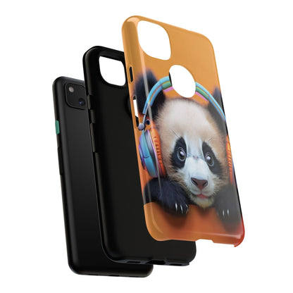 "Baby Panda wearing Headphones" Mobile Phone Case