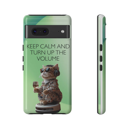 "Keep calm and turn up the volume" Mobile Phone Case (green)