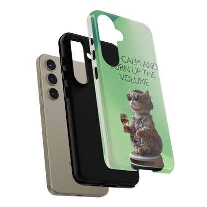 "Keep calm and turn up the volume" Mobile Phone Case (green)