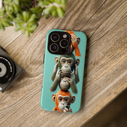 "Evolution - The Fourth Monkey" (striped background)