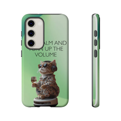 "Keep calm and turn up the volume" Mobile Phone Case (green)
