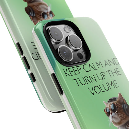 "Keep calm and turn up the volume" Mobile Phone Case (green)