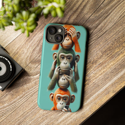 "Evolution - The Fourth Monkey" (striped background)