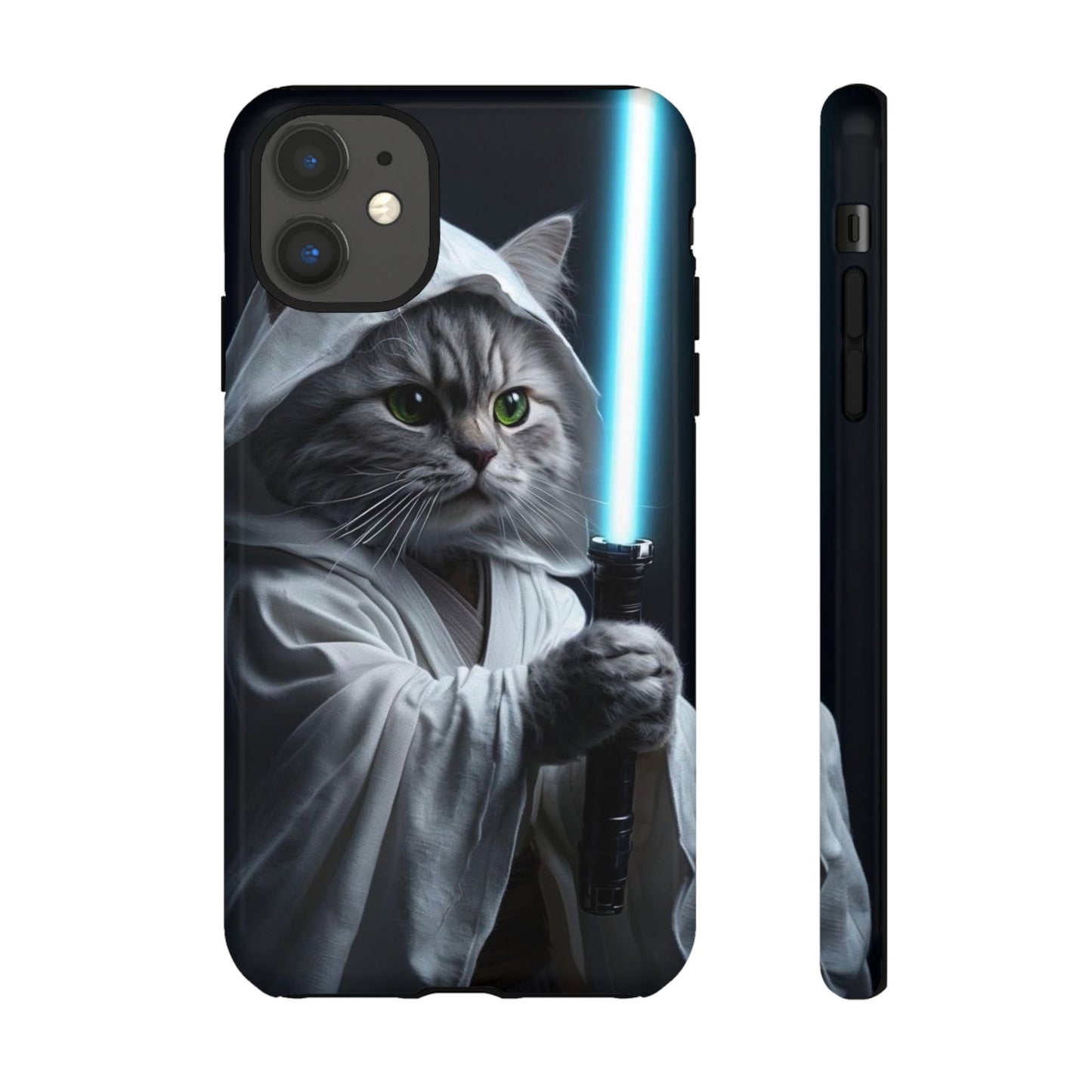 "Jedi Whisker" Mobile Phone Case (blue light sabre)