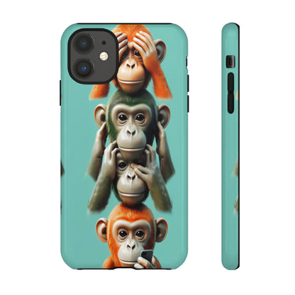 "Evolution - The Fourth Monkey" (striped background)