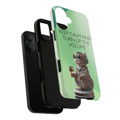 "Keep calm and turn up the volume" Mobile Phone Case (green)