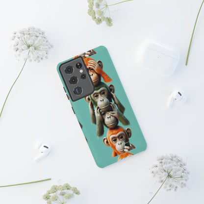 "Evolution - The Fourth Monkey" (striped background)