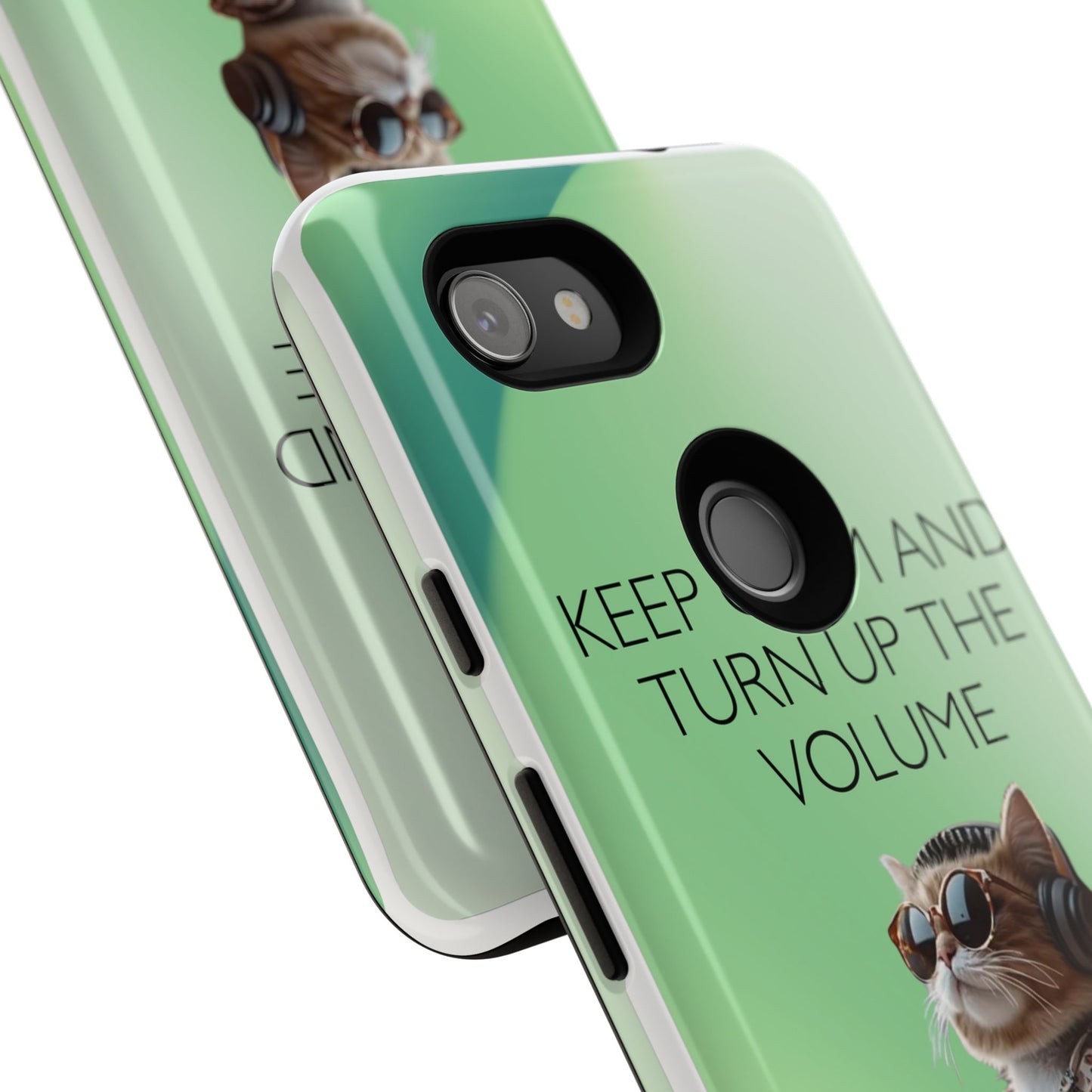 "Keep calm and turn up the volume" Mobile Phone Case (green)