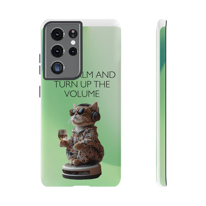 "Keep calm and turn up the volume" Mobile Phone Case (green)