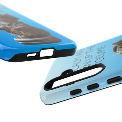 "Keep calm and turn up the volume" Mobile Phone Case (blue)