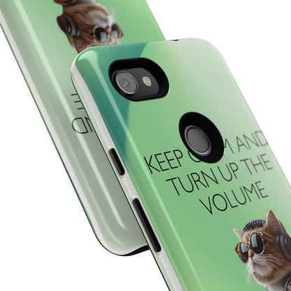 "Keep calm and turn up the volume" Mobile Phone Case (green)