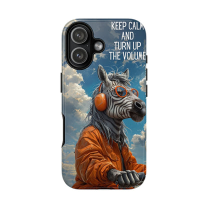 "Keep calm and turn up the volume." Mobile Phone Case