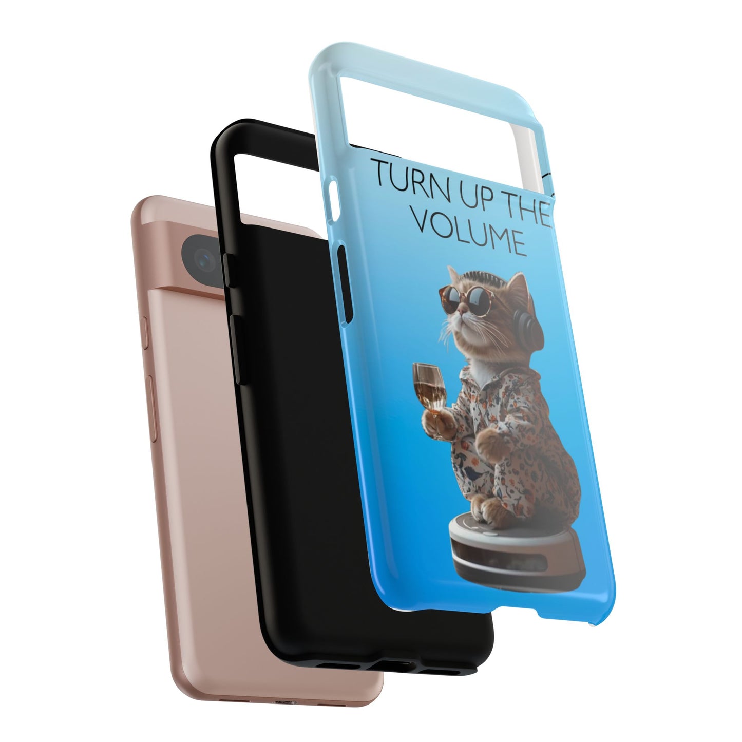"Keep calm and turn up the volume" Mobile Phone Case (blue)