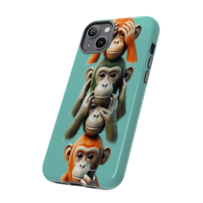 "Evolution - The Fourth Monkey" (striped background)