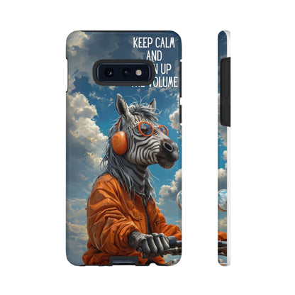 "Keep calm and turn up the volume." Mobile Phone Case