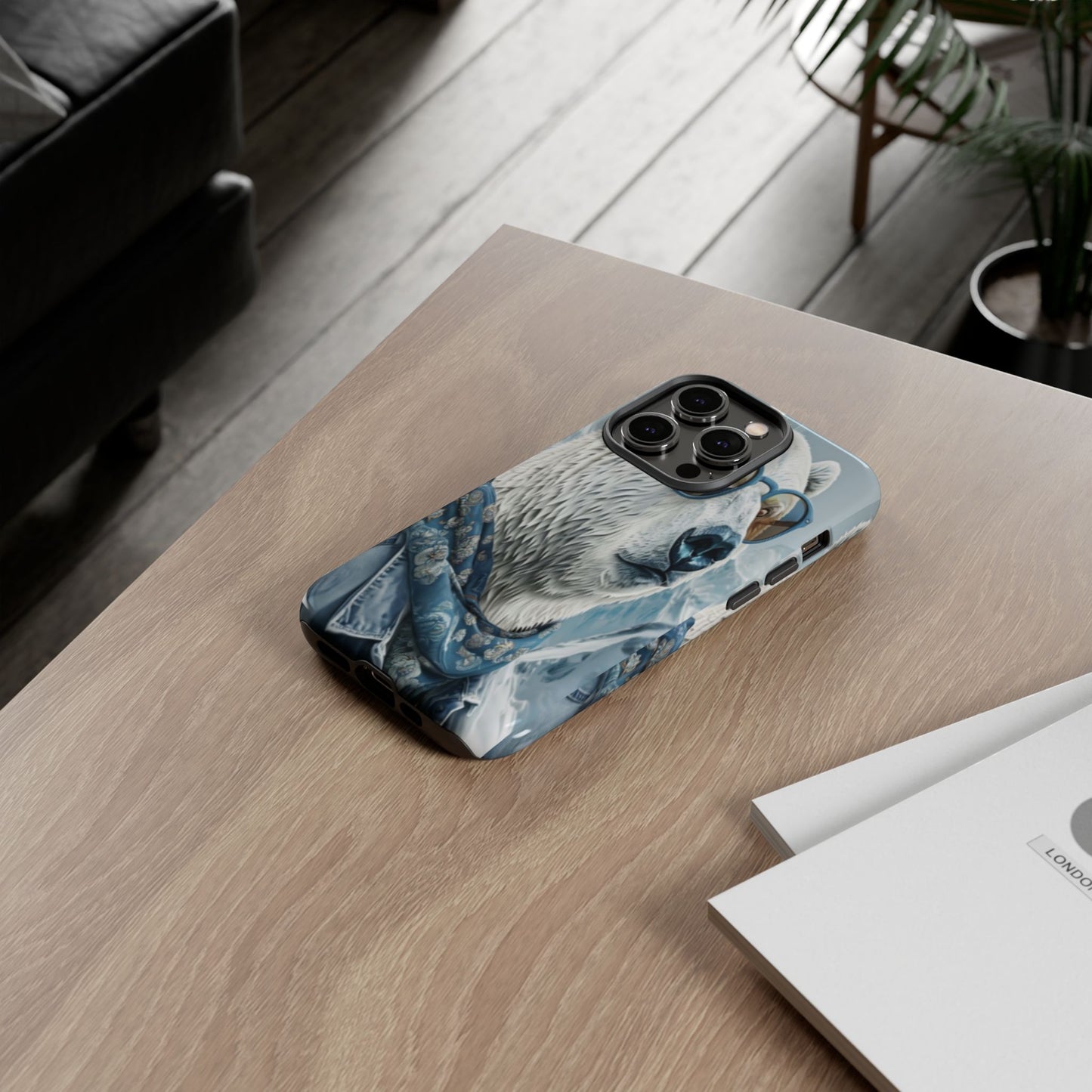 "Urban Zen Polar Bear" Mobile Phone Case (blue)