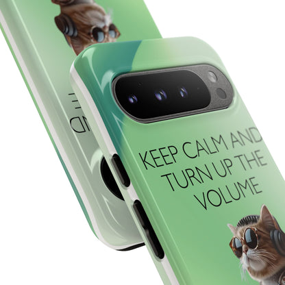 "Keep calm and turn up the volume" Mobile Phone Case (green)