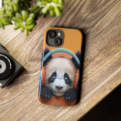 "Baby Panda wearing Headphones" Mobile Phone Case