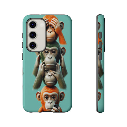 "Evolution - The Fourth Monkey" (striped background)
