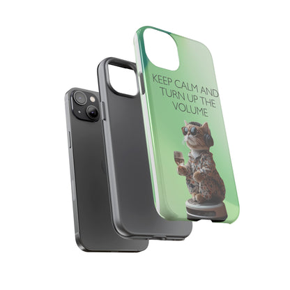 "Keep calm and turn up the volume" Mobile Phone Case (green)