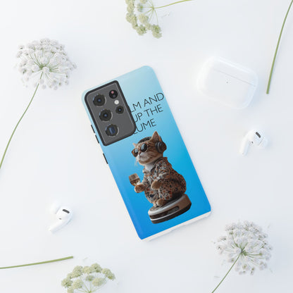 "Keep calm and turn up the volume" Mobile Phone Case (blue)