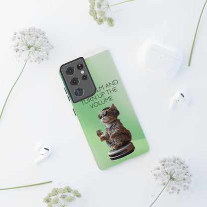 "Keep calm and turn up the volume" Mobile Phone Case (green)