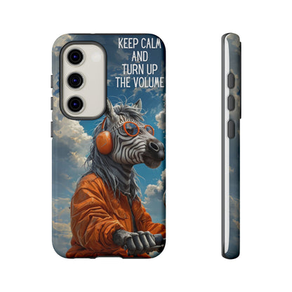 "Keep calm and turn up the volume." Mobile Phone Case