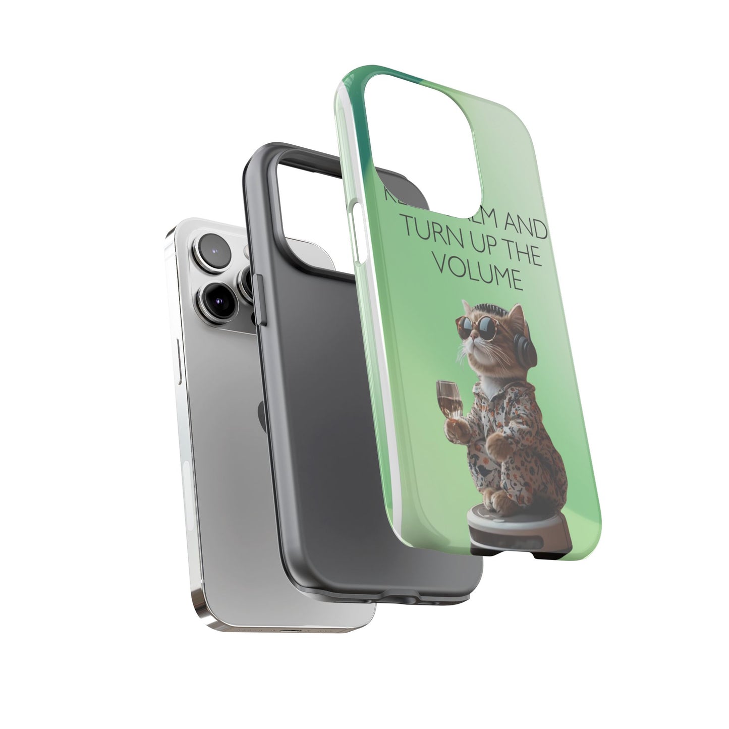 "Keep calm and turn up the volume" Mobile Phone Case (green)