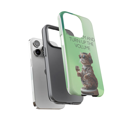 "Keep calm and turn up the volume" Mobile Phone Case (green)