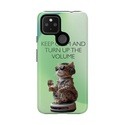"Keep calm and turn up the volume" Mobile Phone Case (green)