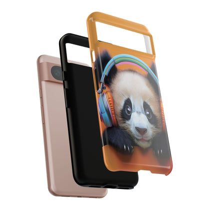 "Baby Panda wearing Headphones" Mobile Phone Case
