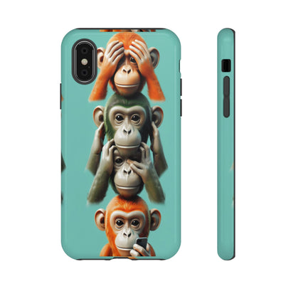 "Evolution - The Fourth Monkey" (striped background)